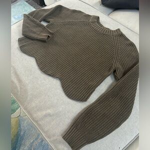 Olive Green LA Hearts Cropped Sweater